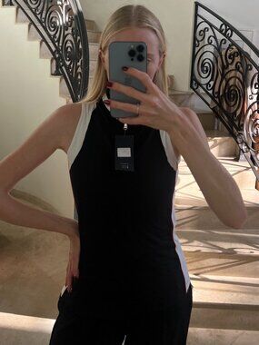 LOHLA SPORT Black Contrast Sleeveless Golf Top NWT S
